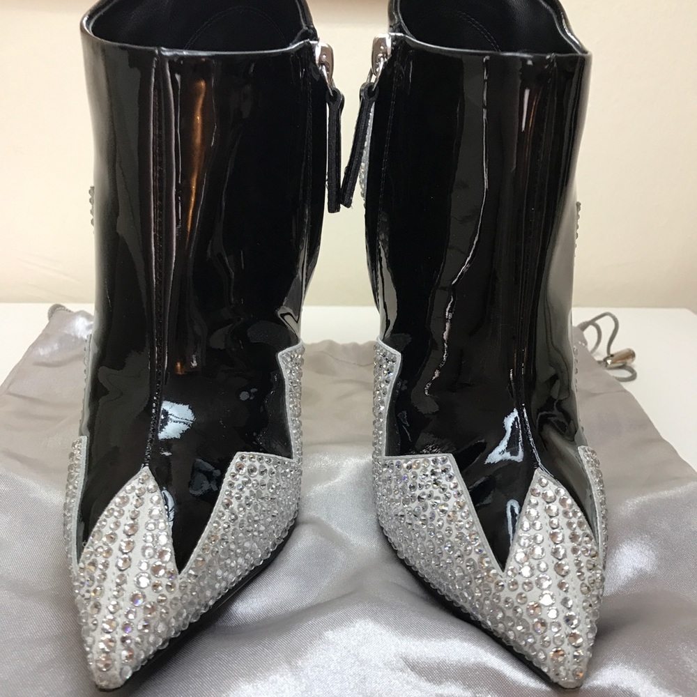 Giuseppe Zanotti crystal zig zag high heel booties - Picture 7 of 8